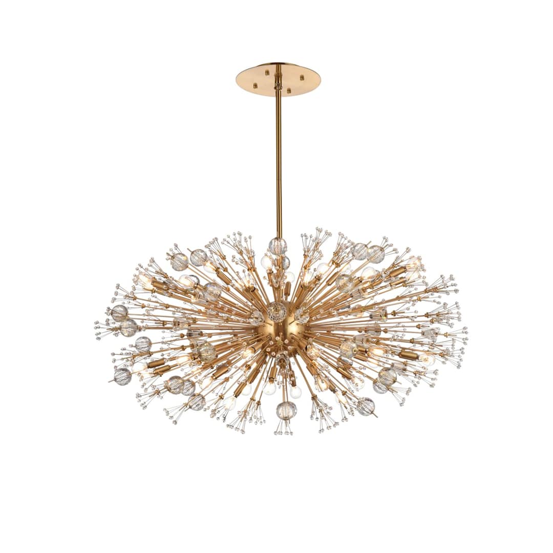 Vera 38 Light 48" Wide Oval Crystal Sputnik Chandelier with Clear Royal Cut Crystals