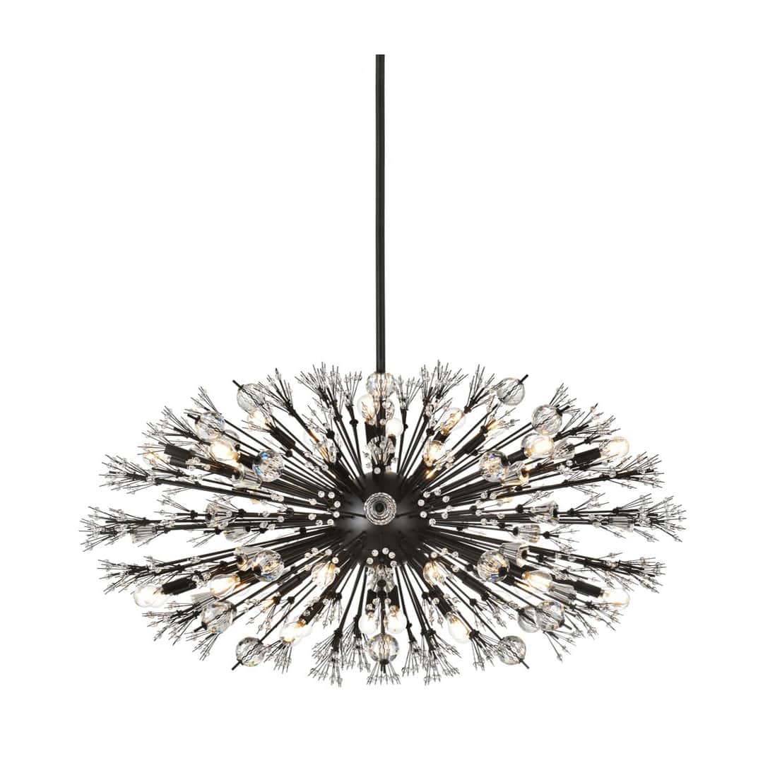 Vera 38 Light 48" Wide Oval Crystal Sputnik Chandelier with Clear Royal Cut Crystals
