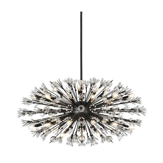 Vera 38 Light 48" Wide Oval Crystal Sputnik Chandelier with Clear Royal Cut Crystals