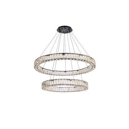 Monroe 36" Wide LED Crystal Ring Chandelier with Clear Crystal Accents