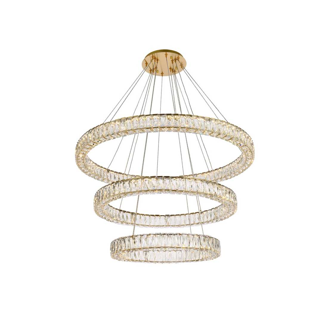 Monroe 41" Wide LED Crystal Ring Chandelier with Clear Crystal Accents