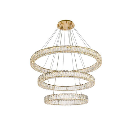 Monroe 41" Wide LED Crystal Ring Chandelier with Clear Crystal Accents