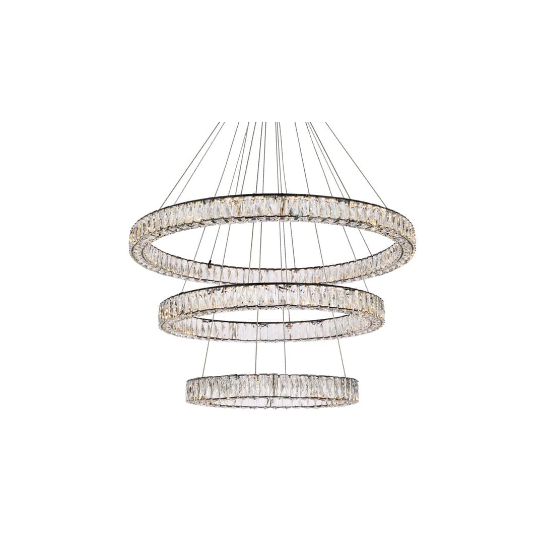 Monroe 41" Wide LED Crystal Ring Chandelier with Clear Crystal Accents