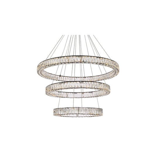 Monroe 41" Wide LED Crystal Ring Chandelier with Clear Crystal Accents