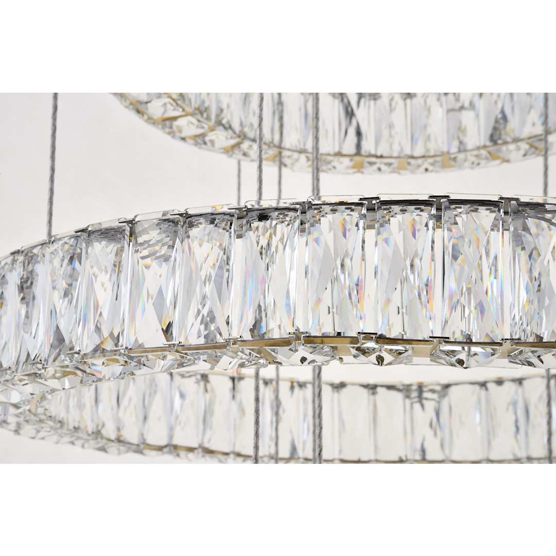 Monroe 5 Light 26" Wide LED Crystal Ring Chandelier with Clear Royal Cut Crystals