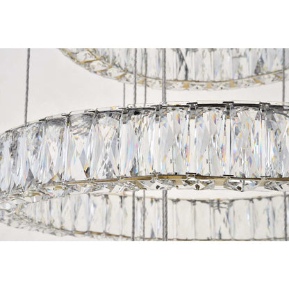 Monroe 5 Light 26" Wide LED Crystal Ring Chandelier with Clear Royal Cut Crystals