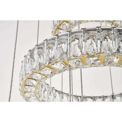 Monroe 5 Light 26" Wide LED Crystal Ring Chandelier with Clear Royal Cut Crystals