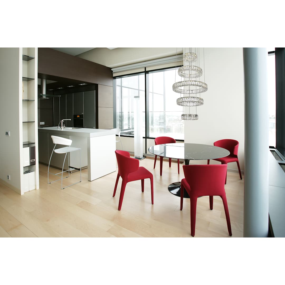 Monroe 5 Light 26" Wide LED Crystal Ring Chandelier with Clear Royal Cut Crystals