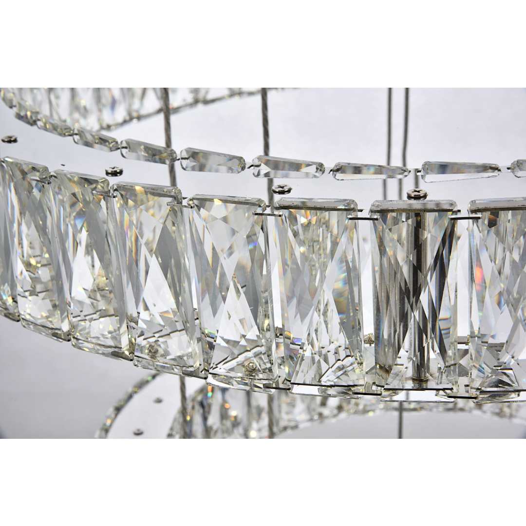 Monroe 5 Light 26" Wide LED Crystal Ring Chandelier with Clear Royal Cut Crystals