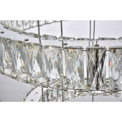 Monroe 5 Light 26" Wide LED Crystal Ring Chandelier with Clear Royal Cut Crystals