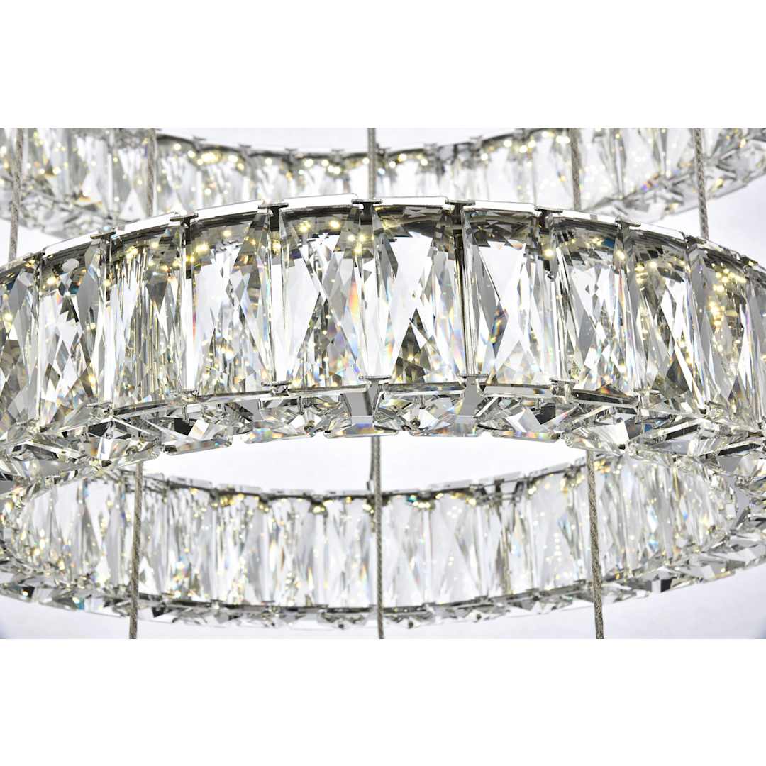 Monroe 5 Light 26" Wide LED Crystal Ring Chandelier with Clear Royal Cut Crystals