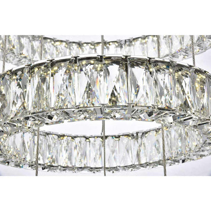 Monroe 5 Light 26" Wide LED Crystal Ring Chandelier with Clear Royal Cut Crystals