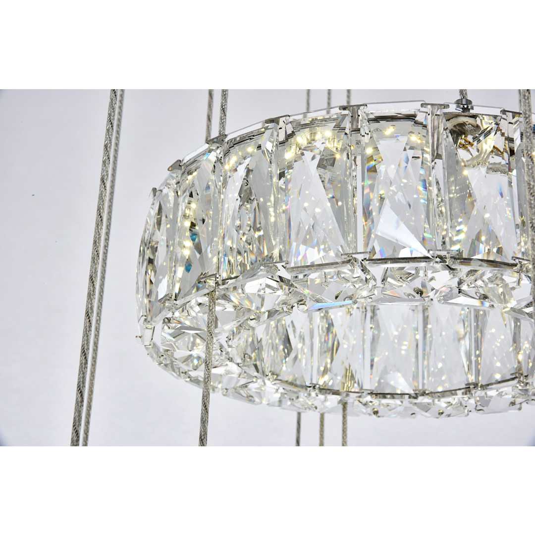 Monroe 5 Light 26" Wide LED Crystal Ring Chandelier with Clear Royal Cut Crystals