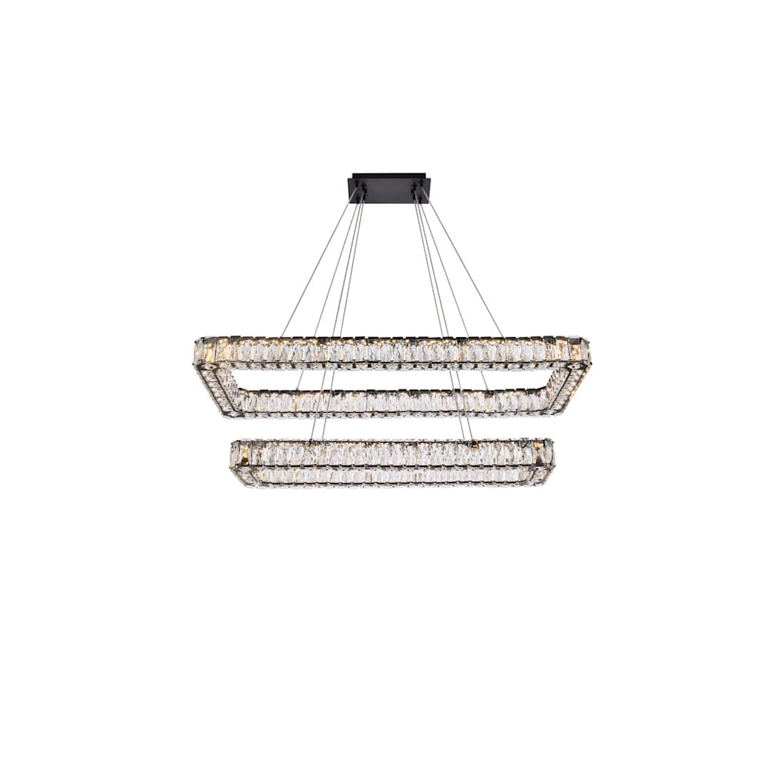 Monroe 42" Wide LED Crystal Linear Chandelier with Clear Crystal Accents