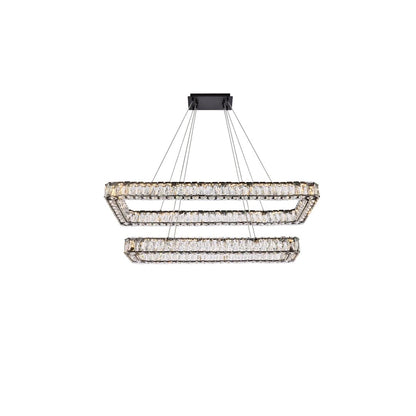 Monroe 42" Wide LED Crystal Linear Chandelier with Clear Crystal Accents