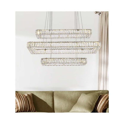 Monroe 42" Wide LED Crystal Linear Chandelier with Clear Crystal Accents