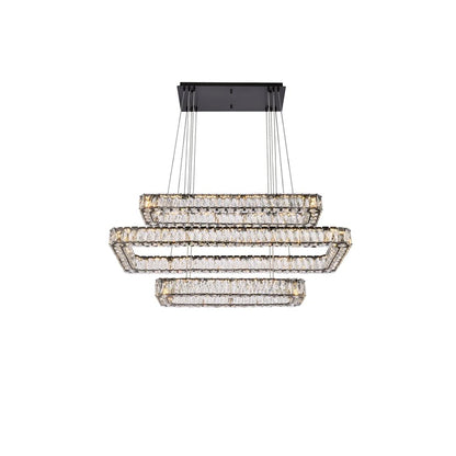 Monroe 42" Wide LED Crystal Linear Chandelier with Clear Crystal Accents