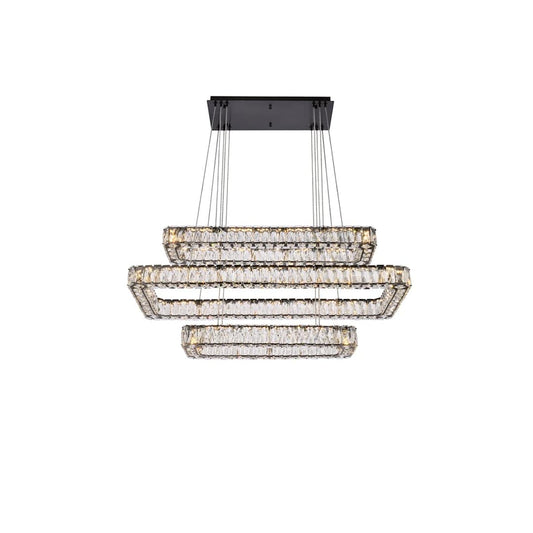 Monroe 42" Wide LED Crystal Linear Chandelier with Clear Crystal Accents