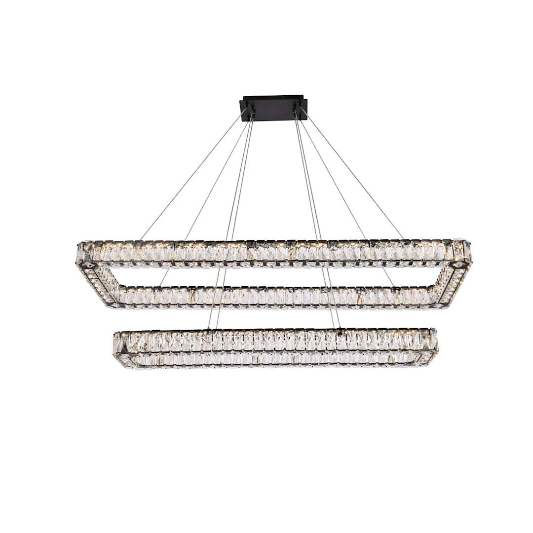 Monroe 50" Wide LED Crystal Linear Chandelier with Clear Crystal Accents