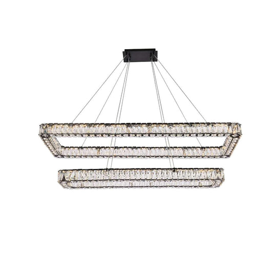 Monroe 50" Wide LED Crystal Linear Chandelier with Clear Crystal Accents
