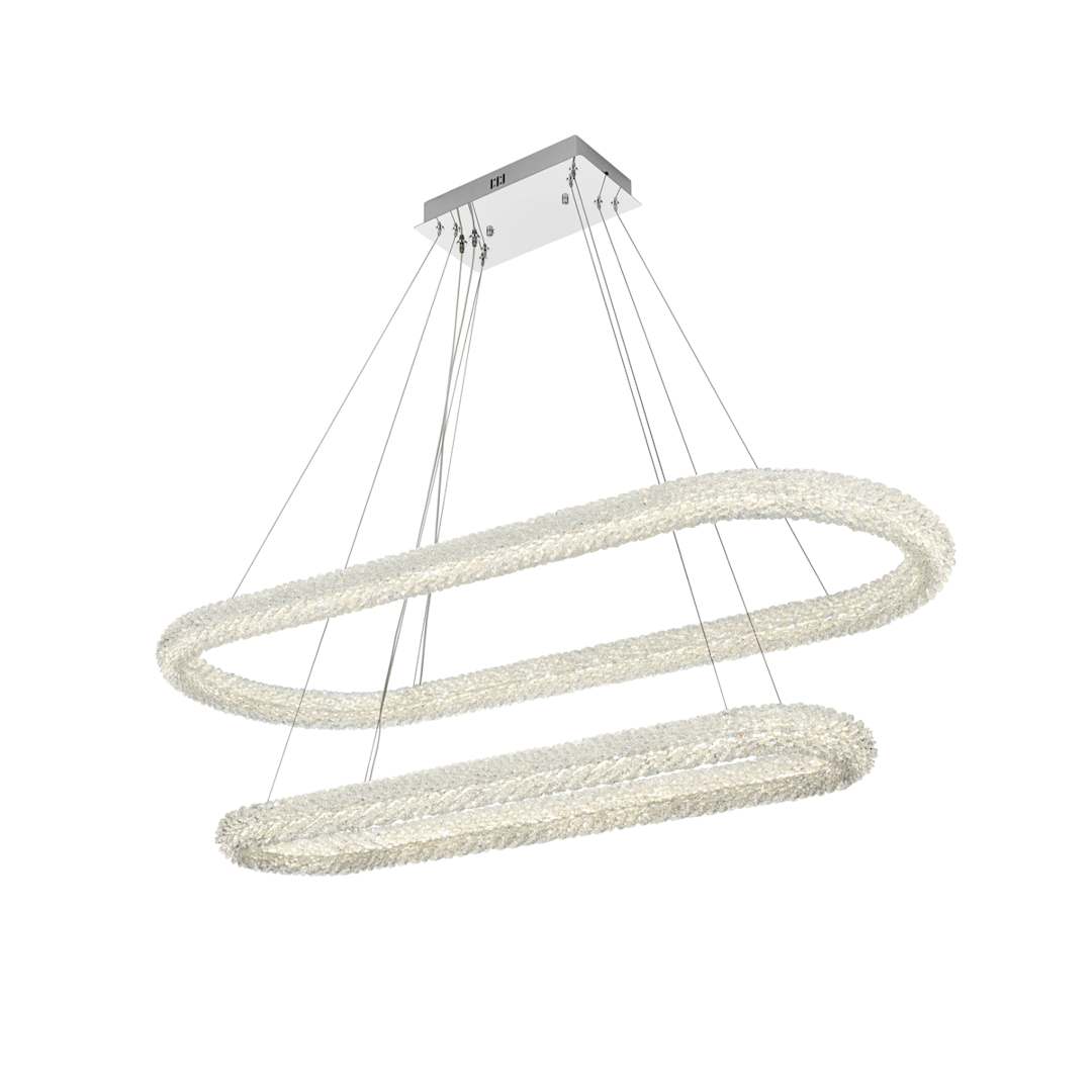 Bowen 51" Wide LED Crystal Ring Chandelier - 1400 Lumens