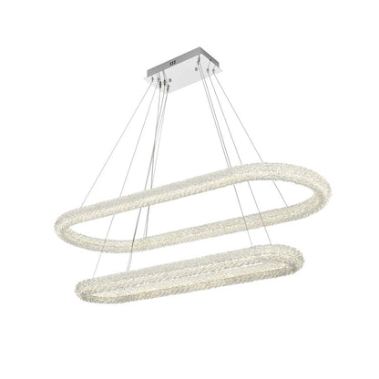 Bowen 51" Wide LED Crystal Ring Chandelier - 1400 Lumens