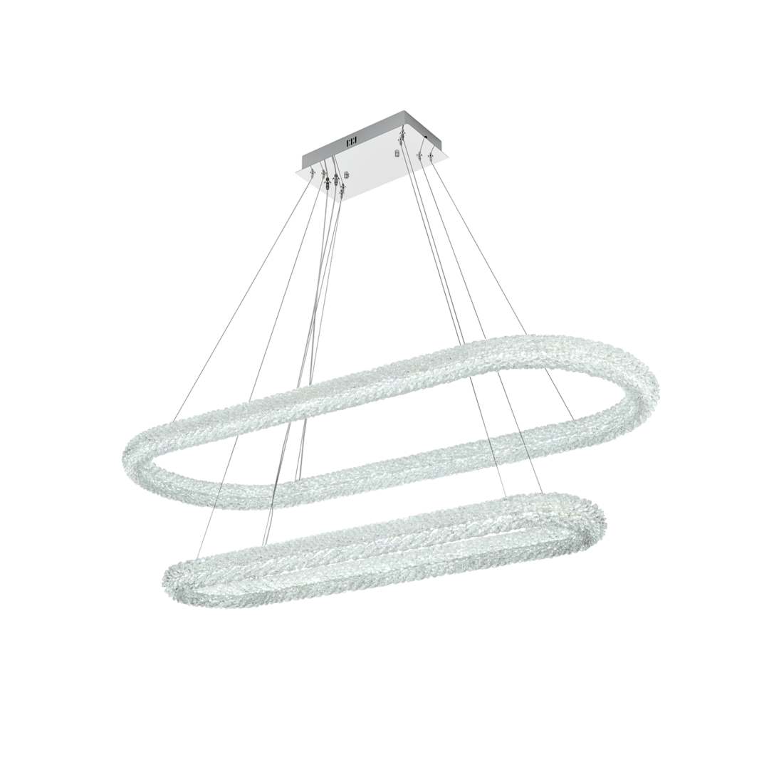 Bowen 51" Wide LED Crystal Ring Chandelier - 1400 Lumens