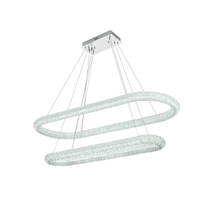 Bowen 51" Wide LED Crystal Ring Chandelier - 1400 Lumens