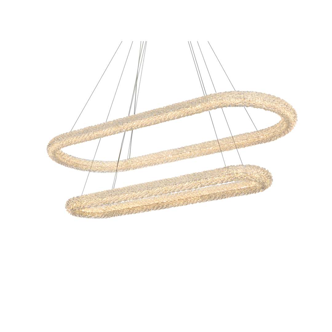 Bowen 51" Wide LED Crystal Ring Chandelier - 1400 Lumens