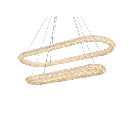 Bowen 51" Wide LED Crystal Ring Chandelier - 1400 Lumens