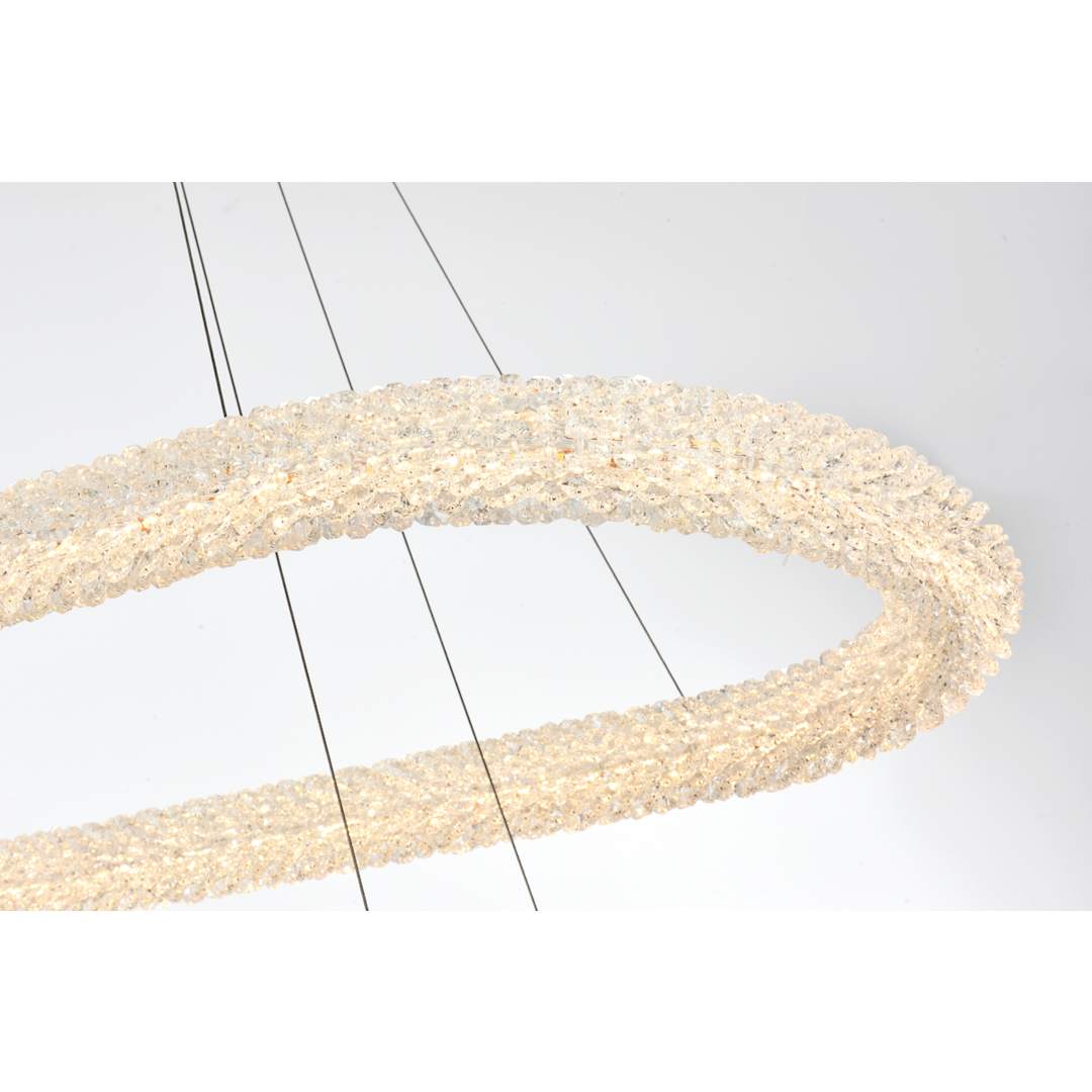 Bowen 51" Wide LED Crystal Ring Chandelier - 1400 Lumens