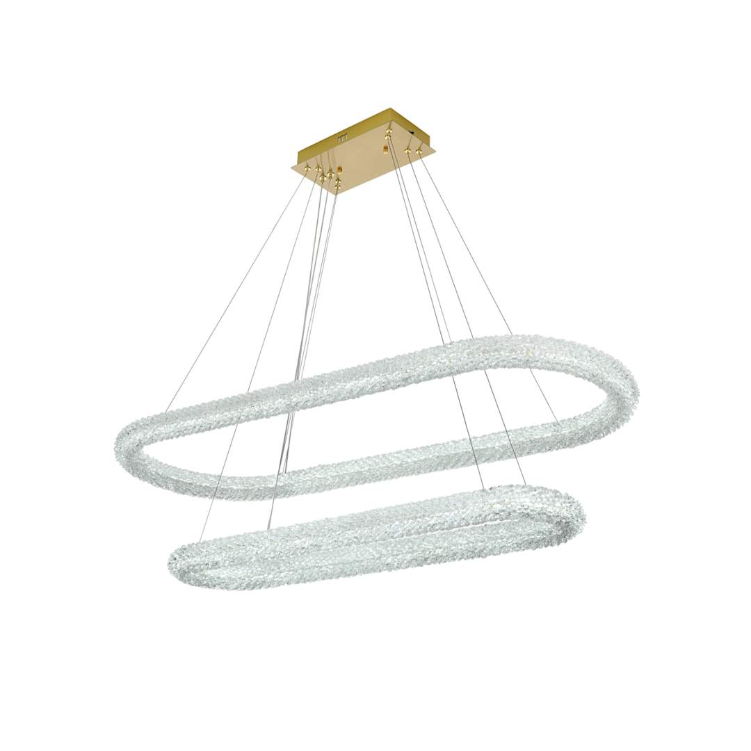 Bowen 51" Wide LED Crystal Ring Chandelier - 1400 Lumens