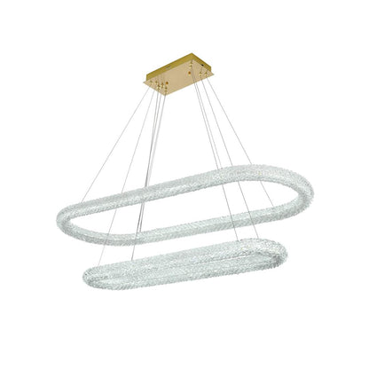 Bowen 51" Wide LED Crystal Ring Chandelier - 1400 Lumens