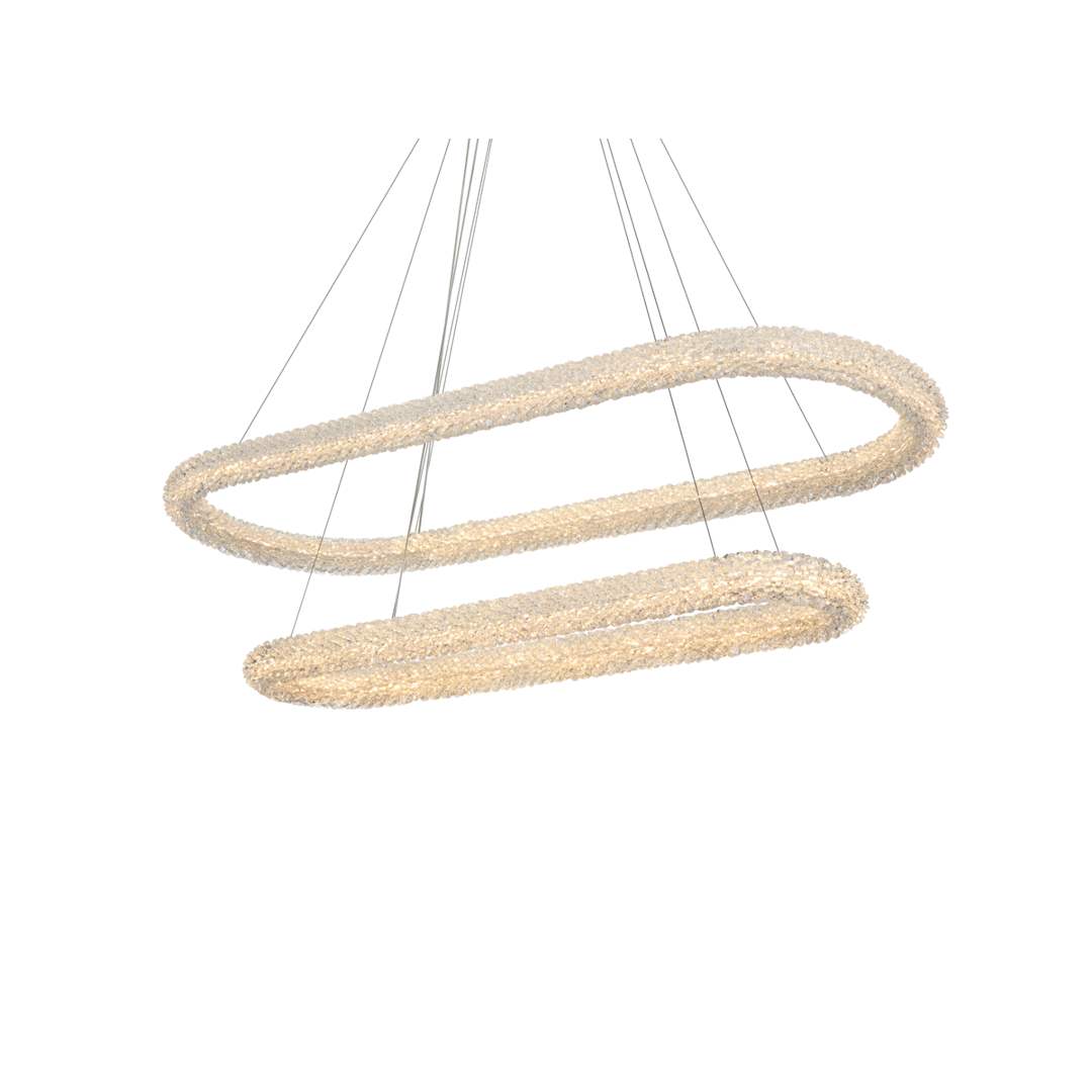 Bowen 51" Wide LED Crystal Ring Chandelier - 1400 Lumens