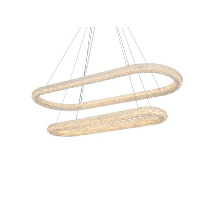 Bowen 51" Wide LED Crystal Ring Chandelier - 1400 Lumens