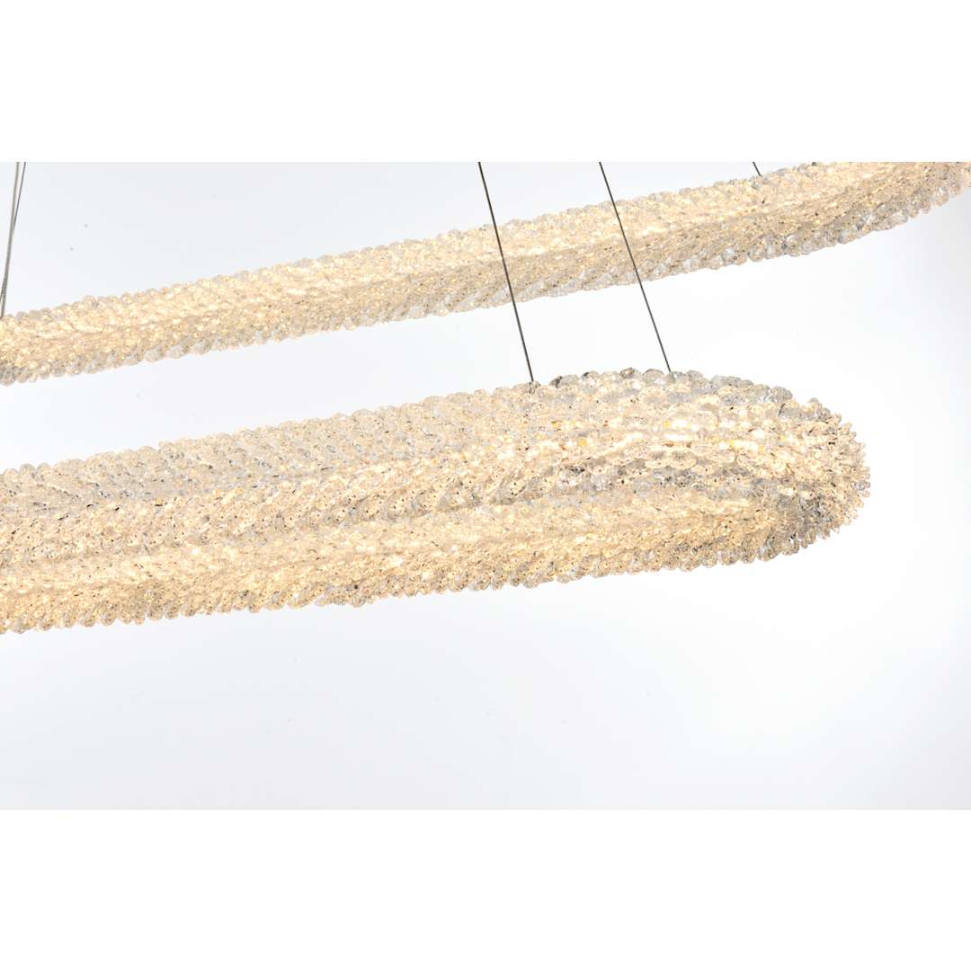 Bowen 51" Wide LED Crystal Ring Chandelier - 1400 Lumens