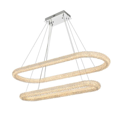 Bowen 51" Wide LED Crystal Ring Chandelier - 1400 Lumens