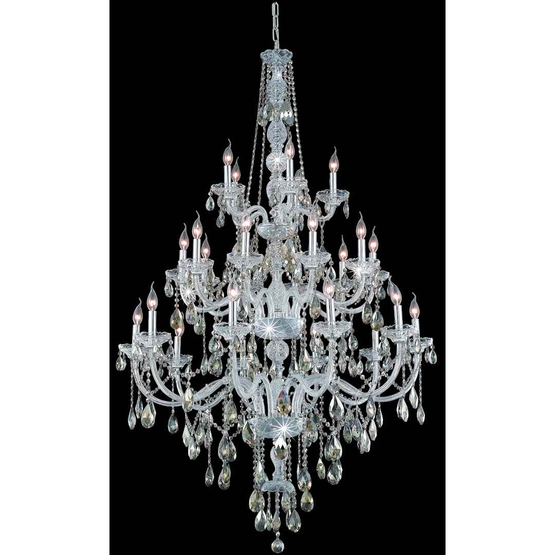 Verona 25 Light 43" Wide Crystal Chandelier with Golden Teak Royal Cut Crystals