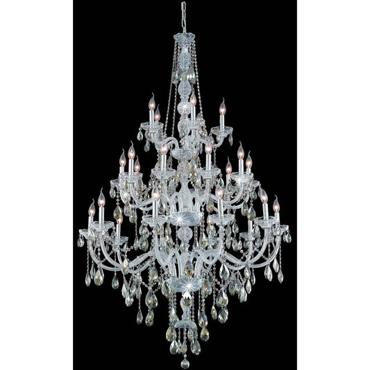 Verona 25 Light 43" Wide Crystal Chandelier with Golden Teak Royal Cut Crystals
