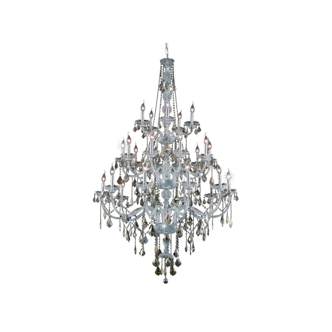 Verona 25 Light 43" Wide Crystal Chandelier with Golden Teak Royal Cut Crystals