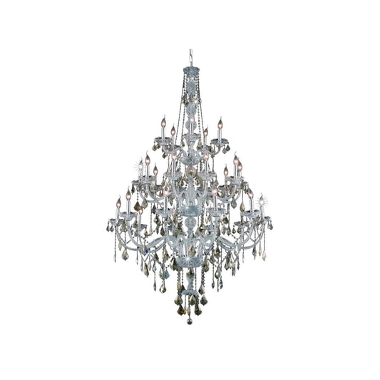 Verona 25 Light 43" Wide Crystal Chandelier with Golden Teak Royal Cut Crystals
