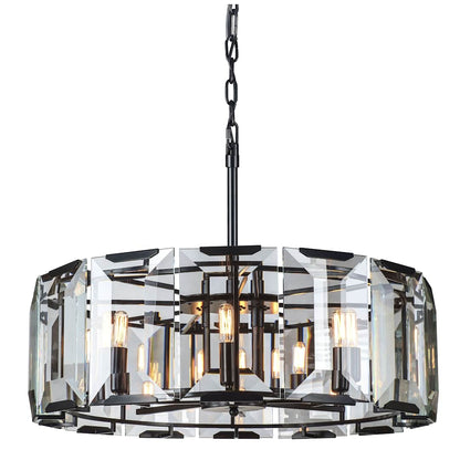 Monaco 8 Light 30" Wide Glass Chandelier with Emerald Cut Glass Panels
