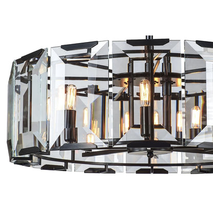 Monaco 8 Light 30" Wide Glass Chandelier with Emerald Cut Glass Panels