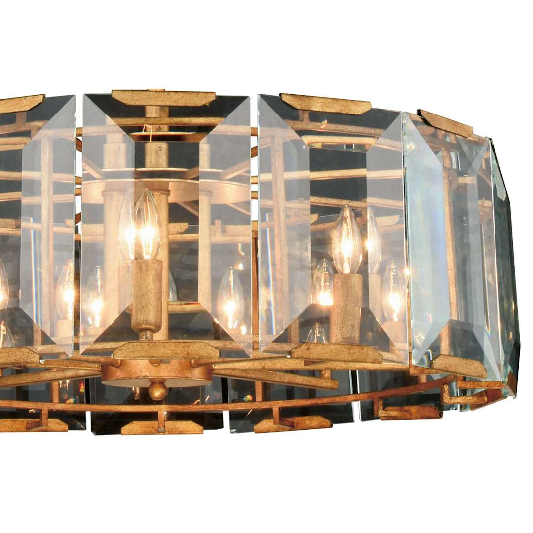 Monaco 8 Light 30" Wide Glass Chandelier with Emerald Cut Glass Panels