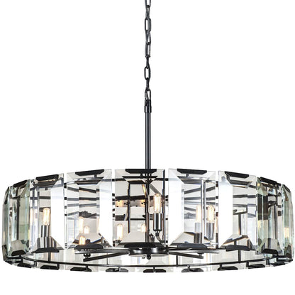 Monaco 10 Light 43" Wide Glass Chandelier with Emerald Cut Glass Panels