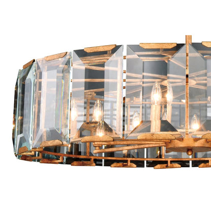 Monaco 10 Light 43" Wide Glass Chandelier with Emerald Cut Glass Panels