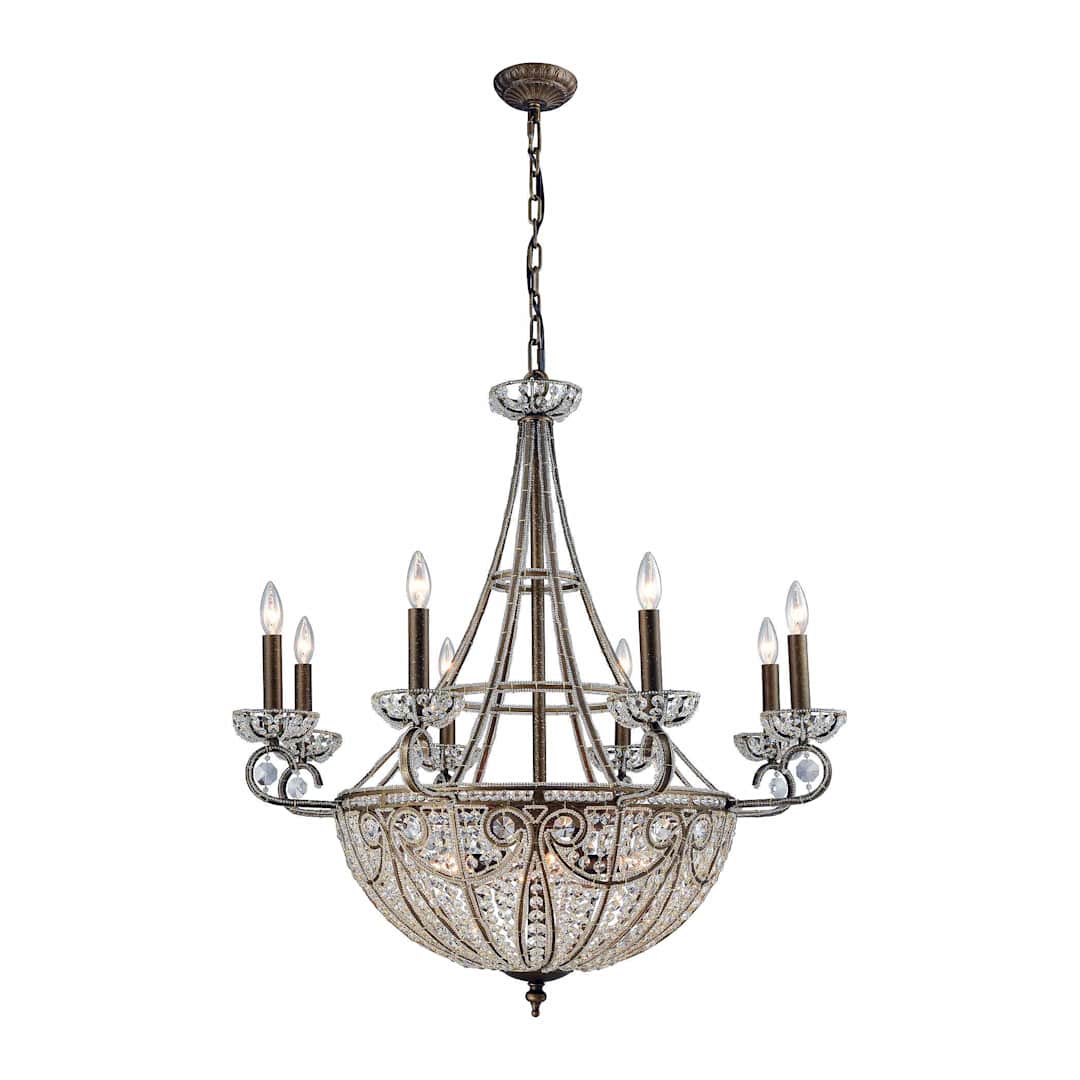 14 Light 1 Tier Crystal Candle Style Chandelier from the Elizabethan Collection