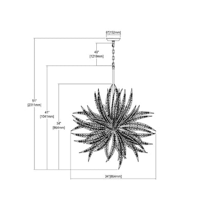 Naples 11 Light 34" Wide Crystal Sputnik Chandelier