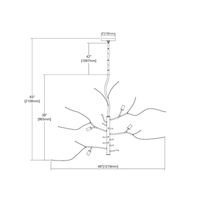 Winter's Spray 12 Light 48" Wide Chandelier