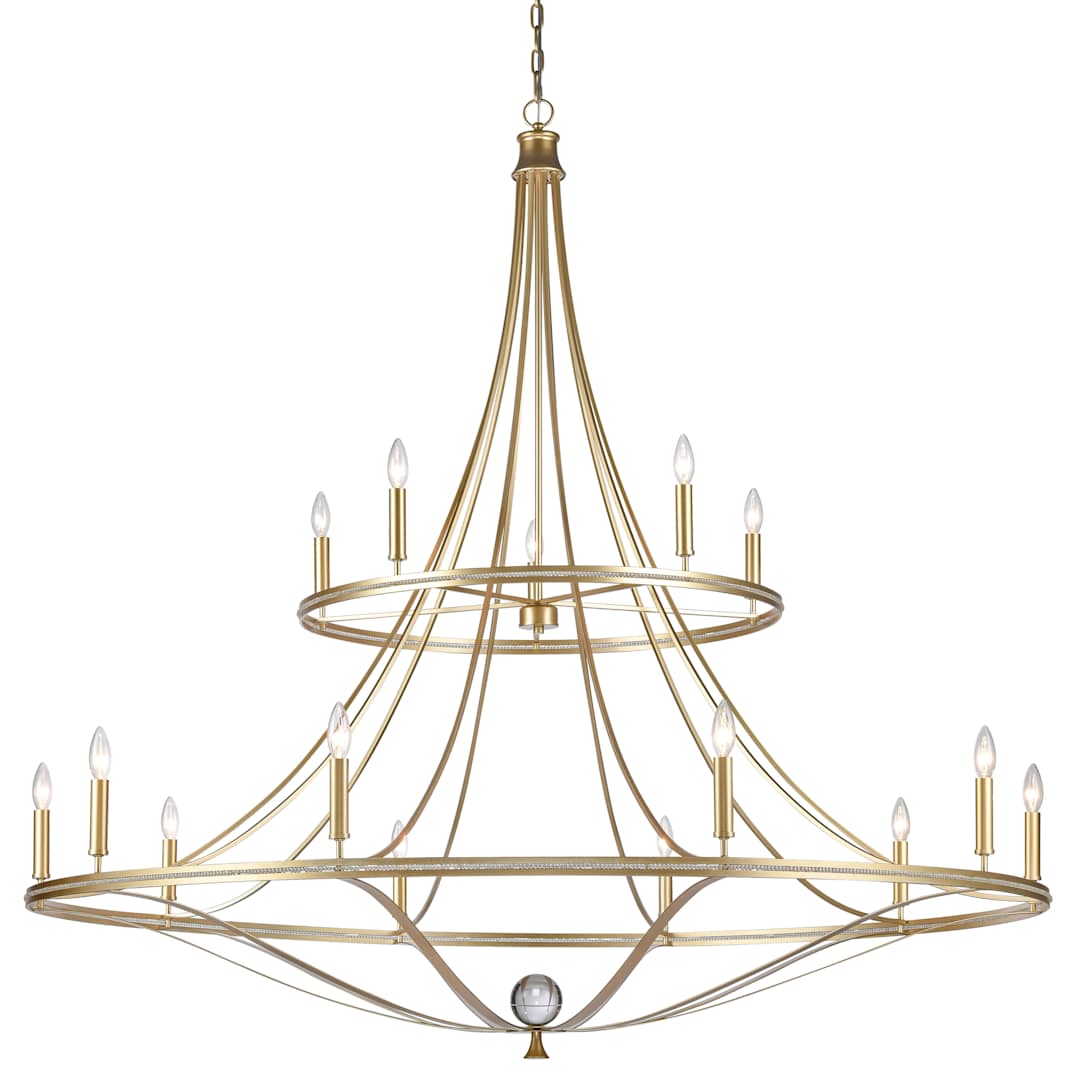 Noura 15 Light 60" Wide Crystal Candle Style Chandelier